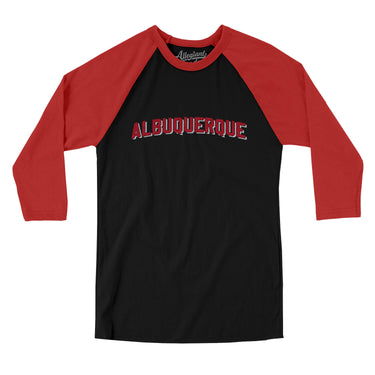 Albuquerque Varsity Men/Unisex Raglan 3/4 Sleeve T-Shirt-Allegiant Goods Co. Vintage Sports Apparel