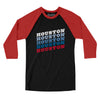Houston Vintage Repeat Men/Unisex Raglan 3/4 Sleeve T-Shirt-Black|Red-Allegiant Goods Co. Vintage Sports Apparel