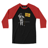 New Mexico Flag Moonman Men/Unisex Raglan 3/4 Sleeve T-Shirt-Allegiant Goods Co. Vintage Sports Apparel