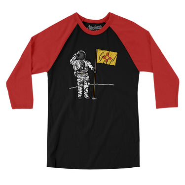 New Mexico Flag Moonman Men/Unisex Raglan 3/4 Sleeve T-Shirt-Allegiant Goods Co. Vintage Sports Apparel