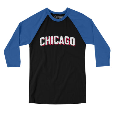 Chicago Varsity Men/Unisex Raglan 3/4 Sleeve T-Shirt-Allegiant Goods Co. Vintage Sports Apparel