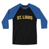 St Louis Varsity Men/Unisex Raglan 3/4 Sleeve T-Shirt-Black|True Royal-Allegiant Goods Co. Vintage Sports Apparel