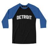 Detroit Varsity Men/Unisex Raglan 3/4 Sleeve T-Shirt-Allegiant Goods Co. Vintage Sports Apparel