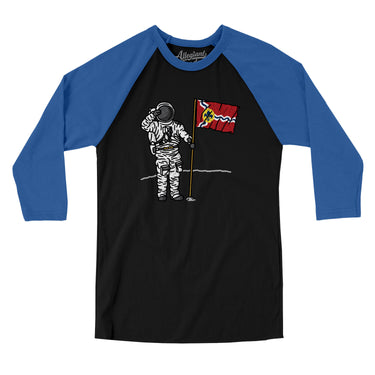 St Louis Flag Moonman Men/Unisex Raglan 3/4 Sleeve T-Shirt-Allegiant Goods Co. Vintage Sports Apparel