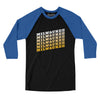 Milwaukee Vintage Repeat Men/Unisex Raglan 3/4 Sleeve T-Shirt-Black|True Royal-Allegiant Goods Co. Vintage Sports Apparel
