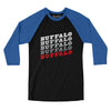 Buffalo Vintage Repeat Men/Unisex Raglan 3/4 Sleeve T-Shirt-Black|True Royal-Allegiant Goods Co. Vintage Sports Apparel