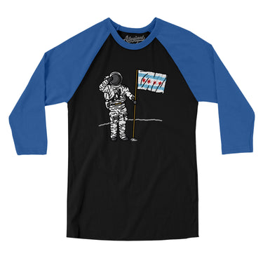 Chicago Flag Moonman Men/Unisex Raglan 3/4 Sleeve T-Shirt-Allegiant Goods Co. Vintage Sports Apparel