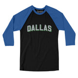 Dallas Varsity Men/Unisex Raglan 3/4 Sleeve T-Shirt-Allegiant Goods Co. Vintage Sports Apparel