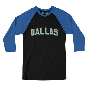 Dallas Varsity Men/Unisex Raglan 3/4 Sleeve T-Shirt-Allegiant Goods Co. Vintage Sports Apparel