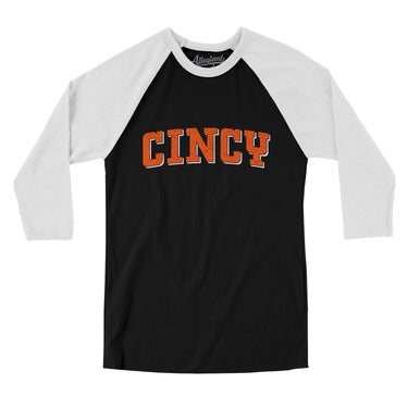 Cincy Varsity Men/Unisex Raglan 3/4 Sleeve T-Shirt-Allegiant Goods Co. Vintage Sports Apparel