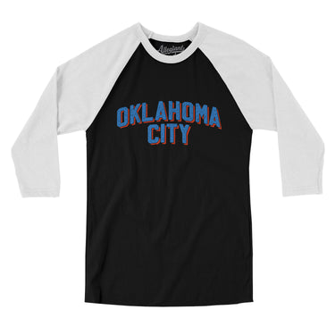 Oklahoma City Varsity Men/Unisex Raglan 3/4 Sleeve T-Shirt-Allegiant Goods Co. Vintage Sports Apparel