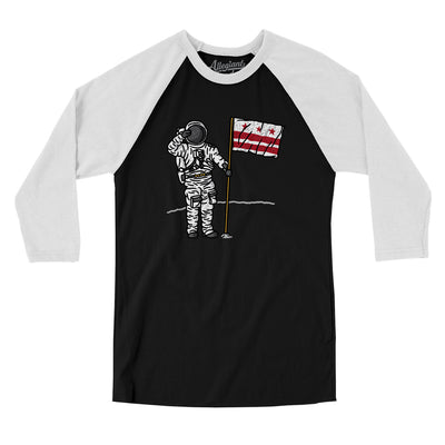 Dc Flag Moonman Men/Unisex Raglan 3/4 Sleeve T-Shirt-Black|White-Allegiant Goods Co. Vintage Sports Apparel