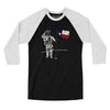 Texas Flag Moonman Men/Unisex Raglan 3/4 Sleeve T-Shirt-Black|White-Allegiant Goods Co. Vintage Sports Apparel