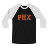 Phx Varsity Men/Unisex Raglan 3/4 Sleeve T-Shirt-Allegiant Goods Co. Vintage Sports Apparel
