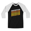 Houston Vintage Repeat Men/Unisex Raglan 3/4 Sleeve T-Shirt-Black|White-Allegiant Goods Co. Vintage Sports Apparel