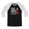 The Shot Men/Unisex Raglan 3/4 Sleeve T-Shirt-Black|White-Allegiant Goods Co. Vintage Sports Apparel