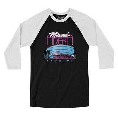 Miami Arena Men/Unisex Raglan 3/4 Sleeve T-Shirt-Allegiant Goods Co. Vintage Sports Apparel