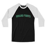 Grand Forks North Dakota Varsity Men/Unisex Raglan 3/4 Sleeve T-Shirt-Allegiant Goods Co. Vintage Sports Apparel