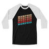 Memphis Vintage Repeat Men/Unisex Raglan 3/4 Sleeve T-Shirt-Black|White-Allegiant Goods Co. Vintage Sports Apparel