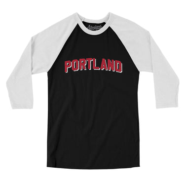 Portland Varsity Men/Unisex Raglan 3/4 Sleeve T-Shirt-Allegiant Goods Co. Vintage Sports Apparel