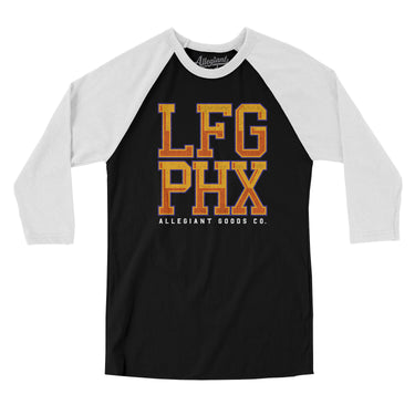 Lfg Phx Men/Unisex Raglan 3/4 Sleeve T-Shirt-Allegiant Goods Co. Vintage Sports Apparel