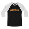 Knoxville Varsity Men/Unisex Raglan 3/4 Sleeve T-Shirt-Black|White-Allegiant Goods Co. Vintage Sports Apparel