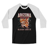 Arizona Hockey Throwback Mascot Men/Unisex Raglan 3/4 Sleeve T-Shirt-Allegiant Goods Co. Vintage Sports Apparel