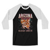 Arizona Hockey Throwback Mascot Men/Unisex Raglan 3/4 Sleeve T-Shirt-Black|White-Allegiant Goods Co. Vintage Sports Apparel