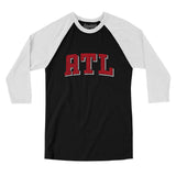 ATL Varsity Men/Unisex Raglan 3/4 Sleeve T-Shirt-Black|White-Allegiant Goods Co. Vintage Sports Apparel