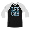 Lfg Car Men/Unisex Raglan 3/4 Sleeve T-Shirt-Black|White-Allegiant Goods Co. Vintage Sports Apparel