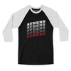 Athens Vintage Repeat Men/Unisex Raglan 3/4 Sleeve T-Shirt-Black|White-Allegiant Goods Co. Vintage Sports Apparel
