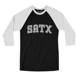 Satx Varsity Men/Unisex Raglan 3/4 Sleeve T-Shirt-Allegiant Goods Co. Vintage Sports Apparel