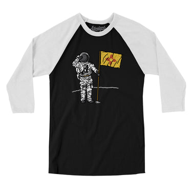 New Mexico Flag Moonman Men/Unisex Raglan 3/4 Sleeve T-Shirt-Allegiant Goods Co. Vintage Sports Apparel