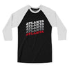 Atlanta Vintage Repeat Men/Unisex Raglan 3/4 Sleeve T-Shirt-Black|White-Allegiant Goods Co. Vintage Sports Apparel
