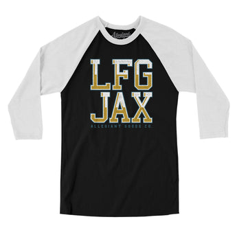 Lfg Jax Men/Unisex Raglan 3/4 Sleeve T-Shirt-Allegiant Goods Co. Vintage Sports Apparel