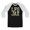 Lfg Jax Men/Unisex Raglan 3/4 Sleeve T-Shirt-Black|White-Allegiant Goods Co. Vintage Sports Apparel