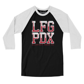 Lfg Pdx Men/Unisex Raglan 3/4 Sleeve T-Shirt-Allegiant Goods Co. Vintage Sports Apparel