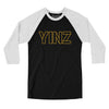 Yinz Football Men/Unisex Raglan 3/4 Sleeve T-Shirt-Black|White-Allegiant Goods Co. Vintage Sports Apparel
