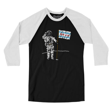 Chicago Flag Moonman Men/Unisex Raglan 3/4 Sleeve T-Shirt-Allegiant Goods Co. Vintage Sports Apparel