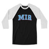 Mia Varsity Men/Unisex Raglan 3/4 Sleeve T-Shirt-Black|White-Allegiant Goods Co. Vintage Sports Apparel