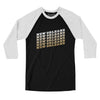 New Orleans Vintage Repeat Men/Unisex Raglan 3/4 Sleeve T-Shirt-Black|White-Allegiant Goods Co. Vintage Sports Apparel