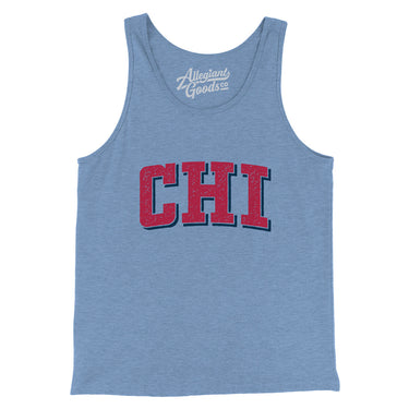 Chi Varsity Men/Unisex Tank Top-Blue TriBlend-Allegiant Goods Co. Vintage Sports Apparel