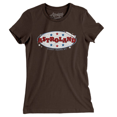 Astroland Coney Island Women's T-Shirt-Brown-Allegiant Goods Co. Vintage Sports Apparel