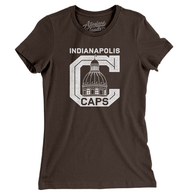 Indianapolis Caps Women's T-Shirt-Brown-Allegiant Goods Co. Vintage Sports Apparel
