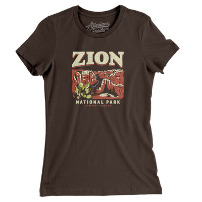 Zion National Park Women's T-Shirt-Brown-Allegiant Goods Co. Vintage Sports Apparel