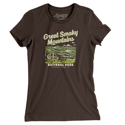Great Smoky Mountains National Park Women's T-Shirt-Brown-Allegiant Goods Co. Vintage Sports Apparel