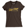 San Diego Retro Women's T-Shirt-Brown-Allegiant Goods Co. Vintage Sports Apparel