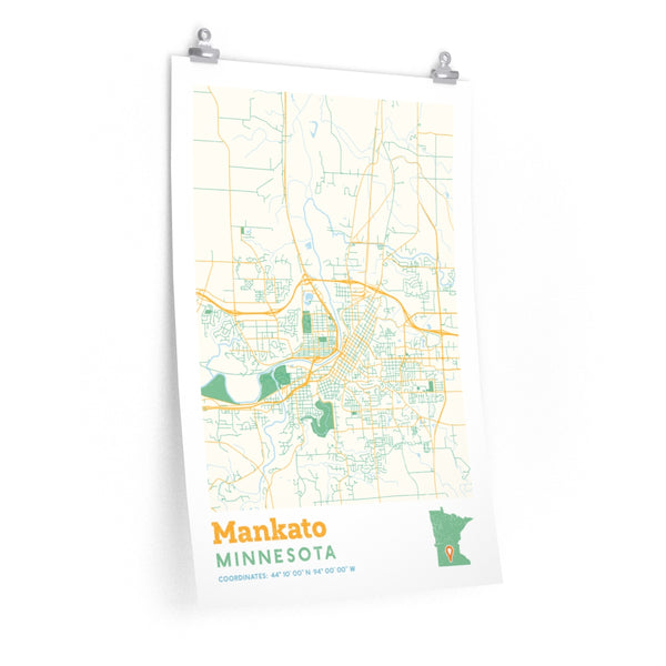 Mankato Minnesota City Street Map Poster - Allegiant Goods Co.