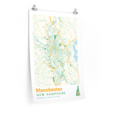 Manchester New Hampshire Street Map Poster-Allegiant Goods Co. Vintage Sports Apparel