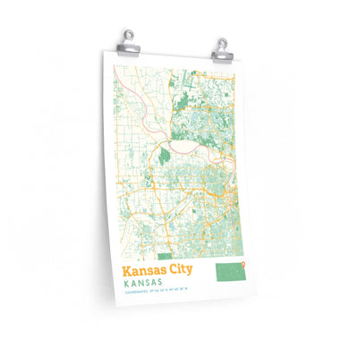 Kansas City Kansas City Street Map Poster-12″ × 18″-Allegiant Goods Co. Vintage Sports Apparel